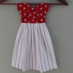 Red and white Moose printed Hanging Towel dress